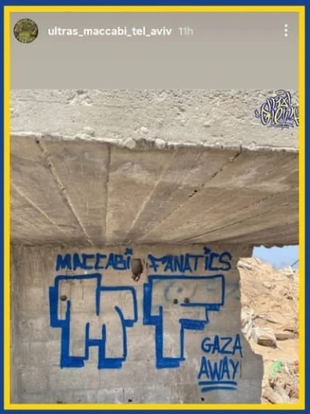 L'altra foto postata su un profilo Instagram vicino agli ultras del Maccabi Tel Aviv