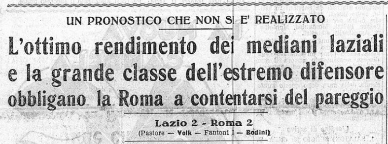 da Il Littoriale, 25 maggio 1931, sul derby tra Lazio e Roma