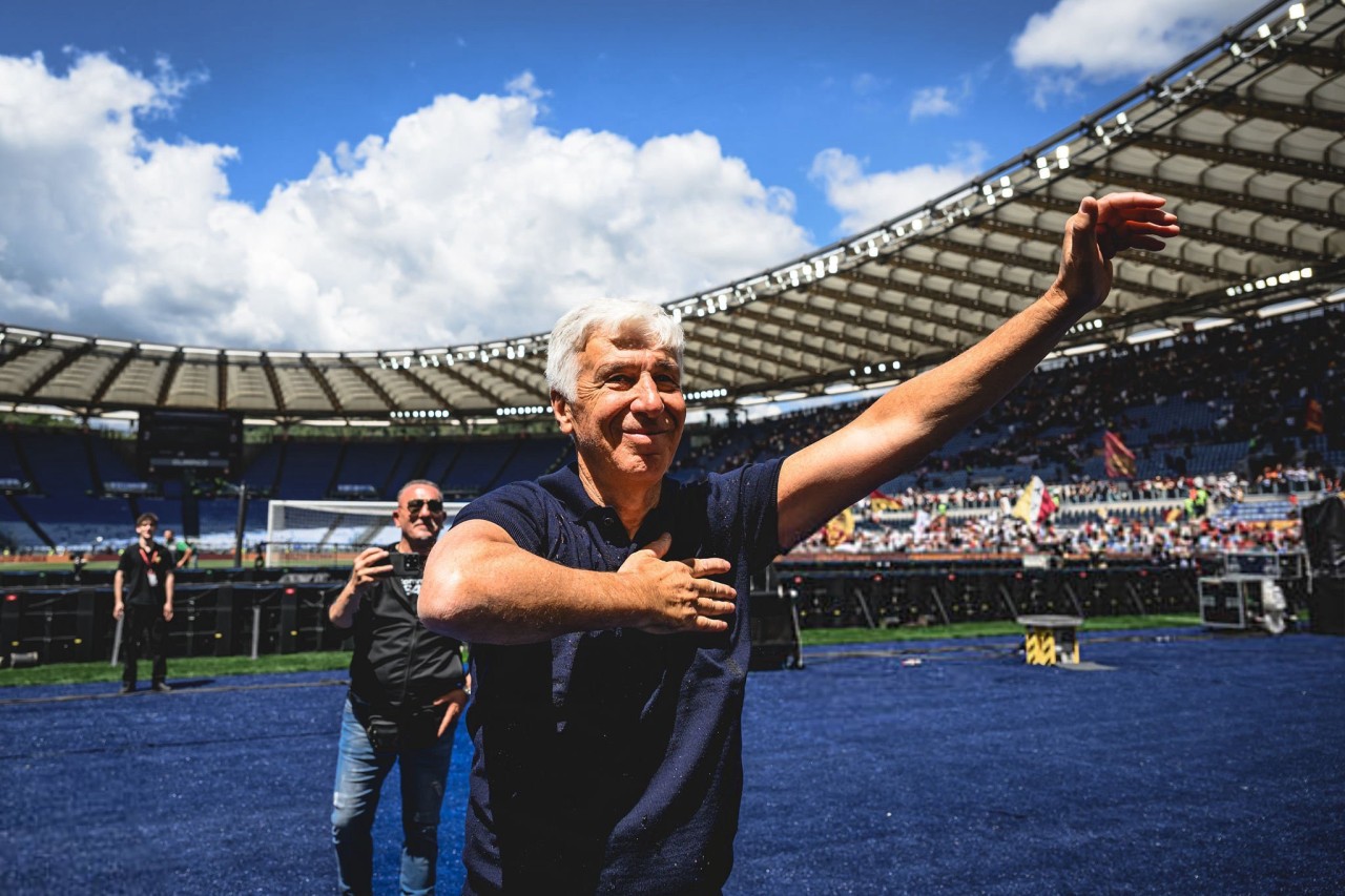 Gasperini sotto la Curva Sud in Roma Lazio