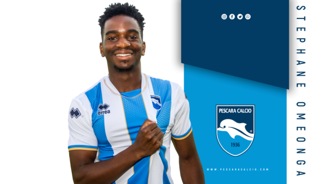 Omeonga con la maglia del Pescara