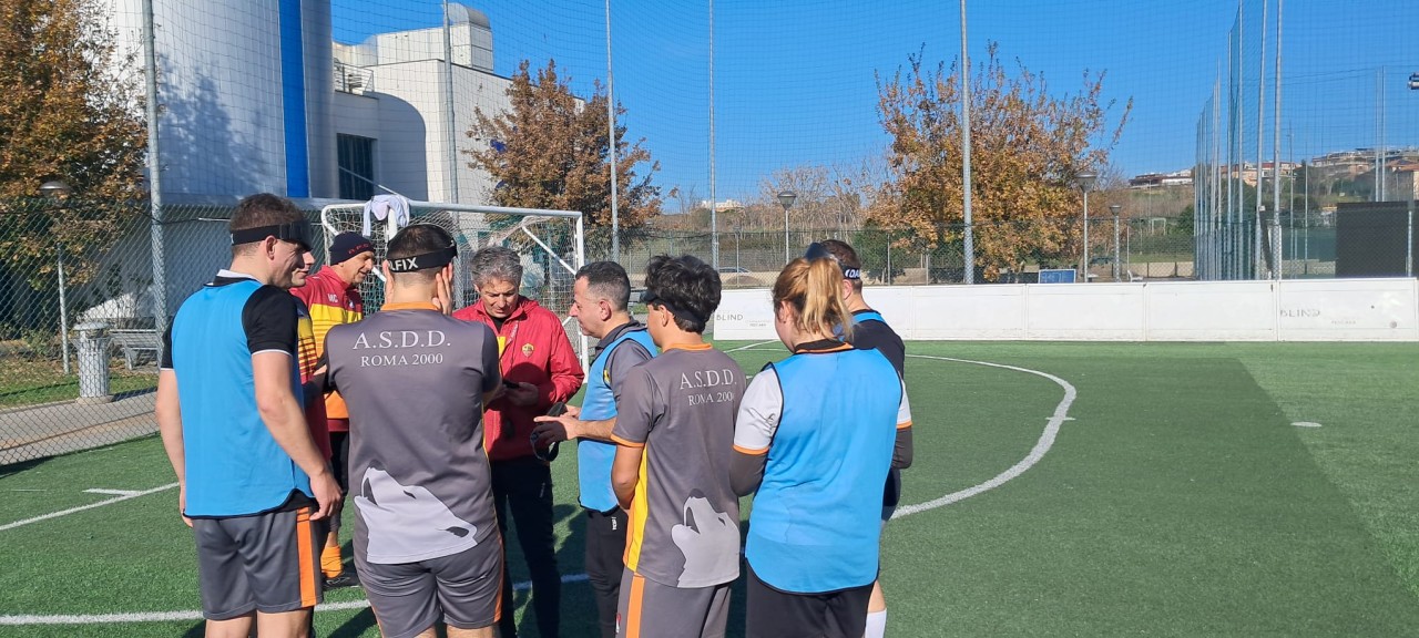 Scatti dal primo allenamento del 2025 della Roma Blind Football. Foto Il Catenaccio