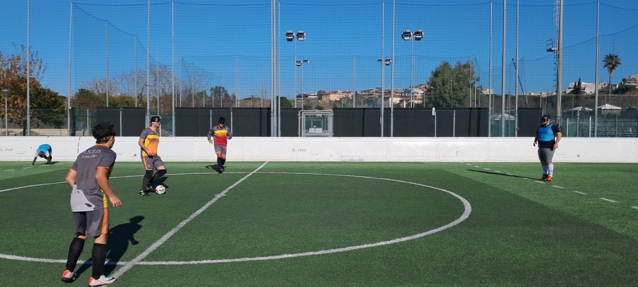 L'allenamento della Roma Blind Football. Foto Il Catenaccio