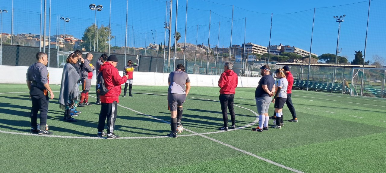 La riunione tecnica della Roma Blind Football, al Centro di Preparazione Paralimpica a Roma.